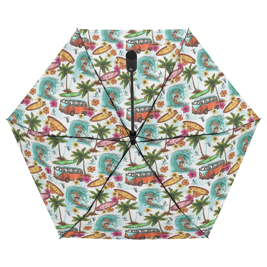 Surfing Safari Compact Automatic Umbrella Printed Offshore