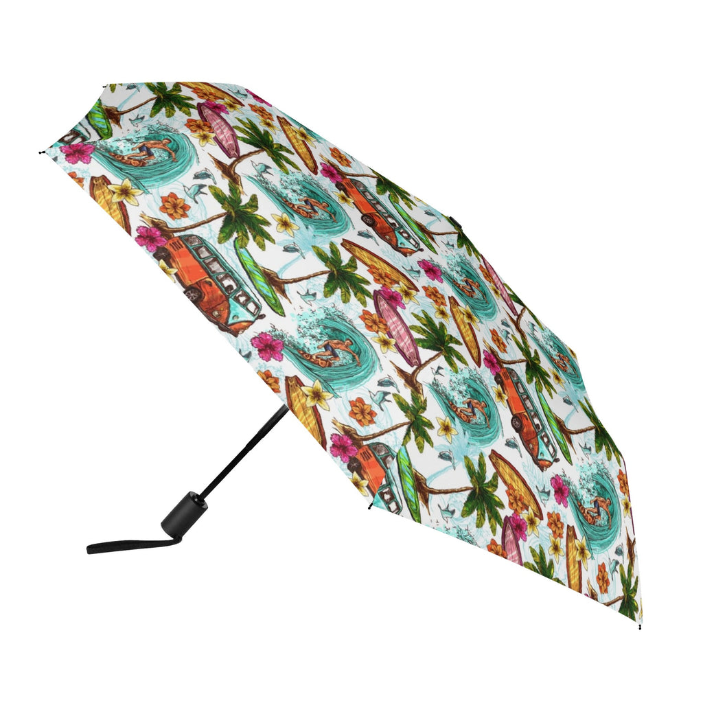 Surfing Safari Compact Automatic Umbrella Printed Offshore