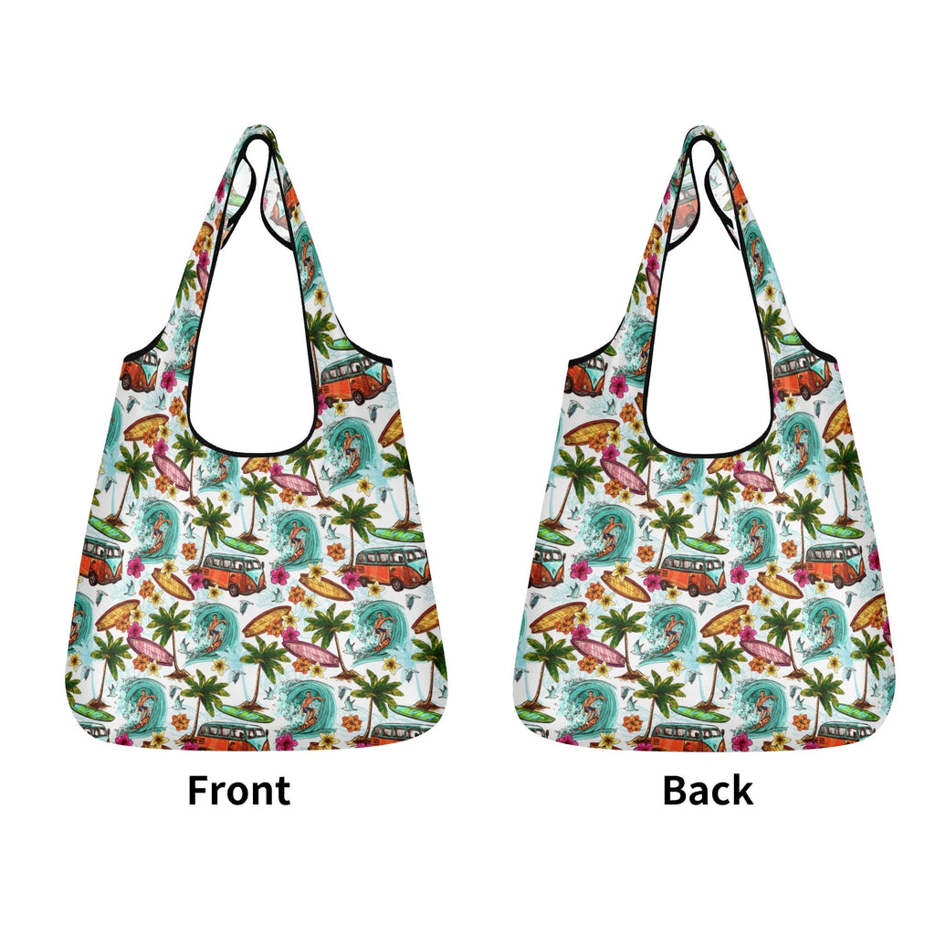 Surfing Safari 3 Pack of Foldable Shopping Bags 3-Pack Shopping Bags Printed Offshore Surf