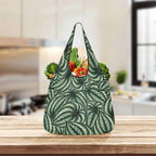 Stripy Leaves 3 Pack of Foldable Shopping Bags 3-Pack Shopping Bags Plants Printed Offshore