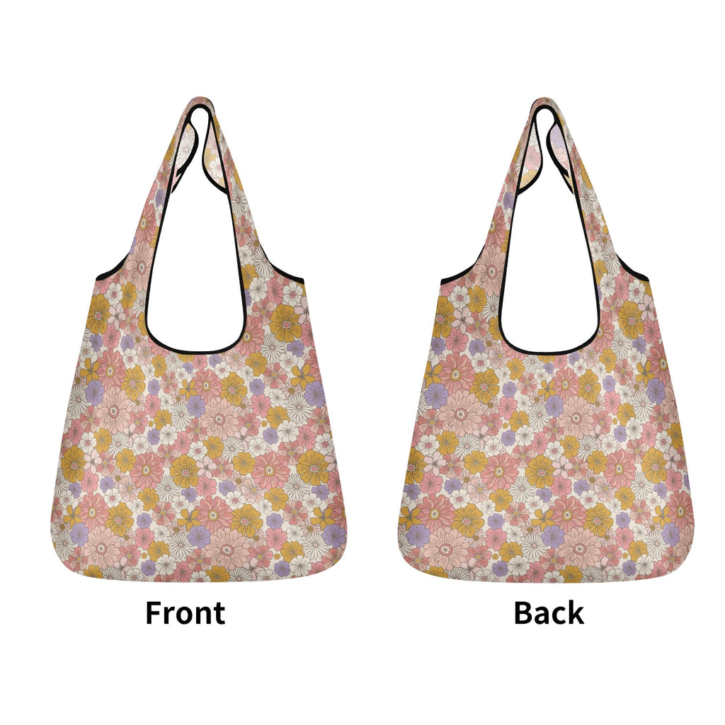Faded Floral 3 Pack of Foldable Shopping Bags 3-Pack Shopping Bags Plants Printed Offshore