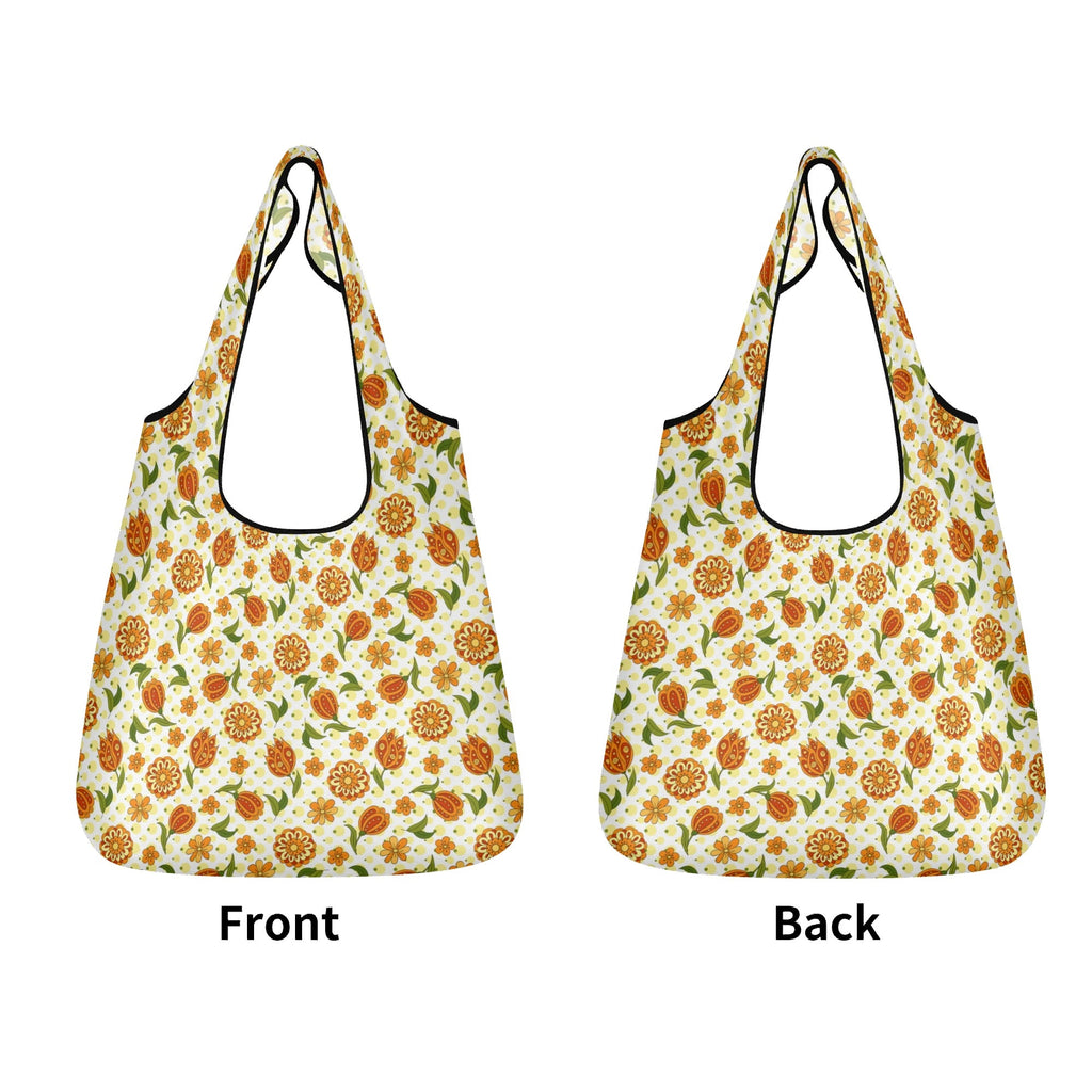 Graphic Floral 3 Pack of Foldable Shopping Bags 3-Pack Shopping Bags Plants Printed Offshore