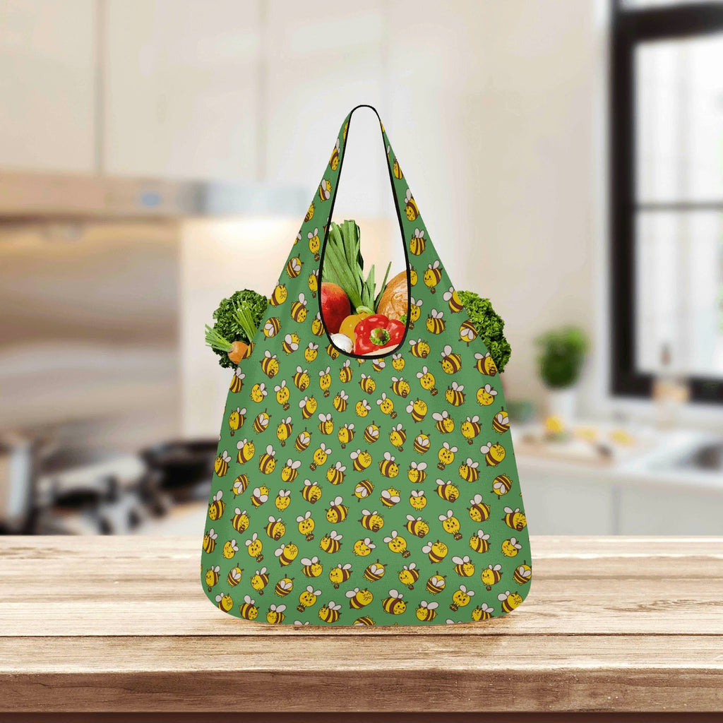 Busy Bees 3 Pack of Foldable Shopping Bags 3-Pack Shopping Bags Printed Offshore