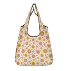 Orange Flowers 3 Pack of Foldable Shopping Bags Default Title 3-Pack Shopping Bags Plants Printed Offshore