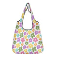 Pastel Flowers 3 Pack of Foldable Shopping Bags Default Title 3-Pack Shopping Bags Plants Printed Offshore