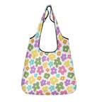 Pastel Flowers 3 Pack of Foldable Shopping Bags Default Title 3-Pack Shopping Bags Plants Printed Offshore