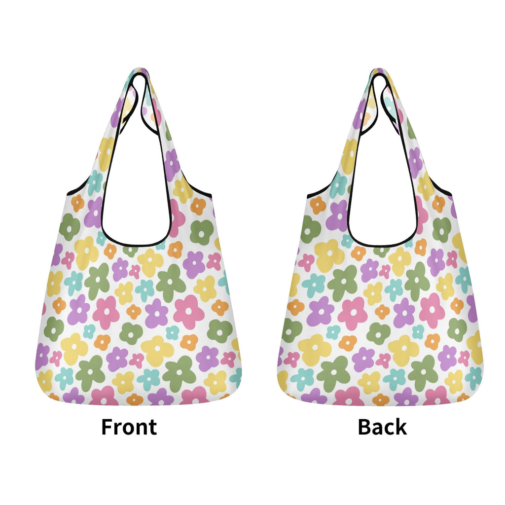 Pastel Flowers 3 Pack of Foldable Shopping Bags 3-Pack Shopping Bags Plants Printed Offshore