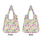 Pastel Flowers 3 Pack of Foldable Shopping Bags 3-Pack Shopping Bags Plants Printed Offshore