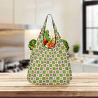 Flower Check 3 Pack of Foldable Shopping Bags 3-Pack Shopping Bags Plants Printed Offshore
