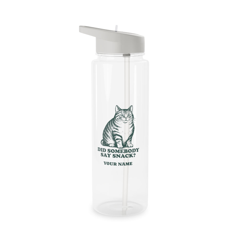 Personalised - Cat, Did Somebody Say Snack - Tritan Water Bottle