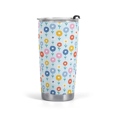 Abstract Cute Flowers Stainless Steel 20oz Travel Mug Default Title Printed Offshore