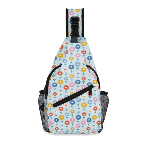 Abstract Cute Flowers Chest Crossbody Bag with Adjustable Strap Default Title Chest Crossbody Bag Plants Printed Offshore