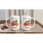 Christmas Tree On Peace Van - White 15oz Ceramic Mug Christmas 15oz Mug Christmas Globally Fulfilled