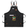 Gen X Metal Slide Strong Unisex Canvas Cross Back Chef Apron with Large Pockets Black Canvas Apron Printed Offshore