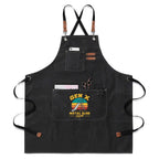Gen X Metal Slide Strong Unisex Canvas Cross Back Chef Apron with Large Pockets Black Canvas Apron Printed Offshore