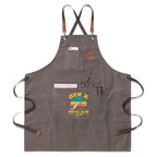 Gen X Metal Slide Strong Unisex Canvas Cross Back Chef Apron with Large Pockets Gray Canvas Apron Printed Offshore