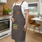 Gen X Metal Slide Strong Unisex Canvas Cross Back Chef Apron with Large Pockets Canvas Apron Printed Offshore