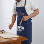 Super Mum Unisex Canvas Cross Back Chef Apron with Large Pockets Canvas Apron comic Mum Printed Offshore