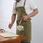 Super Mum Unisex Canvas Cross Back Chef Apron with Large Pockets Canvas Apron comic Mum Printed Offshore