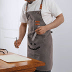 Plantaholic Unisex Canvas Cross Back Chef Apron with Large Pockets Canvas Apron Plants Printed Offshore