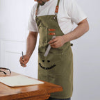 Plantaholic Unisex Canvas Cross Back Chef Apron with Large Pockets Canvas Apron Plants Printed Offshore