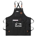 The Guitarfather Unisex Canvas Cross Back Chef Apron with Large Pockets Black Canvas Apron Dad Music Printed Offshore