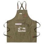 The Guitarfather Unisex Canvas Cross Back Chef Apron with Large Pockets Olive Canvas Apron Dad Music Printed Offshore