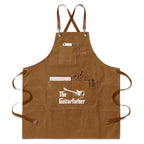 The Guitarfather Unisex Canvas Cross Back Chef Apron with Large Pockets Khaki Canvas Apron Dad Music Printed Offshore