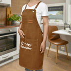 The Guitarfather Unisex Canvas Cross Back Chef Apron with Large Pockets Canvas Apron Dad Music Printed Offshore