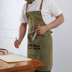 Cat Mum Unisex Canvas Cross Back Chef Apron with Large Pockets Canvas Apron Mum Printed Offshore