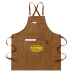 The Best Father In The Galaxy Unisex Canvas Cross Back Chef Apron with Large Pockets Khaki Canvas Apron Dad Printed Offshore
