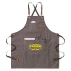 The Best Father In The Galaxy Unisex Canvas Cross Back Chef Apron with Large Pockets Gray Canvas Apron Dad Printed Offshore