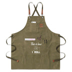 This Is How I Roll Unisex Canvas Cross Back Chef Apron with Large Pockets Olive Canvas Apron Maths Printed Offshore Science
