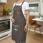 This Is How I Roll Unisex Canvas Cross Back Chef Apron with Large Pockets Canvas Apron Maths Printed Offshore Science