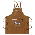 Pigeon Pigeoff Unisex Canvas Cross Back Chef Apron with Large Pockets Khaki Canvas Apron Birds Printed Offshore