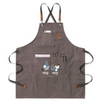 Pigeon Pigeoff Unisex Canvas Cross Back Chef Apron with Large Pockets Gray Canvas Apron Birds Printed Offshore