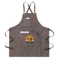Groovy Sun Keep On Smiling Unisex Canvas Cross Back Chef Apron with Large Pockets Gray Canvas Apron Positivity Printed Offshore