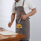 Groovy Sun Keep On Smiling Unisex Canvas Cross Back Chef Apron with Large Pockets Canvas Apron Positivity Printed Offshore
