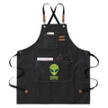 Alien Humans Arent Real Unisex Canvas Cross Back Chef Apron with Large Pockets Black Canvas Apron Printed Offshore Sci Fi