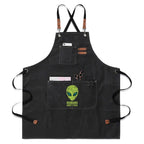 Alien Humans Arent Real Unisex Canvas Cross Back Chef Apron with Large Pockets Black Canvas Apron Printed Offshore Sci Fi