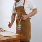 Alien Humans Arent Real Unisex Canvas Cross Back Chef Apron with Large Pockets Canvas Apron Printed Offshore Sci Fi