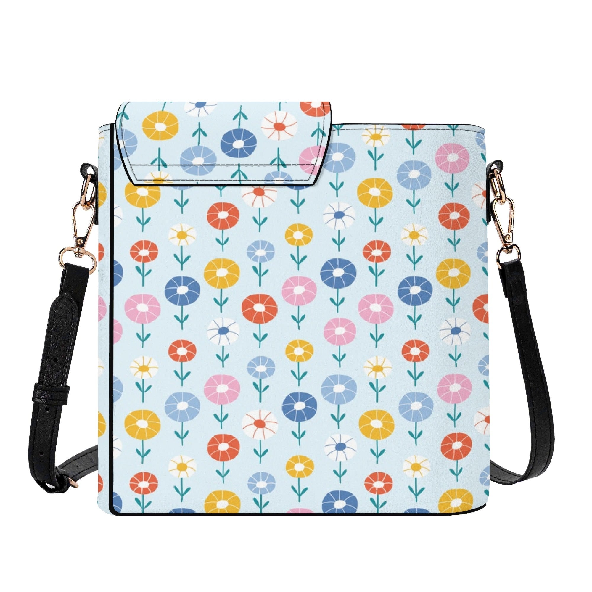 Abstract Cute Flowers Crossbody Water Bottle Storage Bag Water Bottle Storage Handbag Plants Printed Offshore