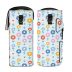 Abstract Cute Flowers Crossbody Water Bottle Storage Bag Water Bottle Storage Handbag Plants Printed Offshore