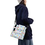Abstract Cute Flowers Crossbody Water Bottle Storage Bag Water Bottle Storage Handbag Plants Printed Offshore