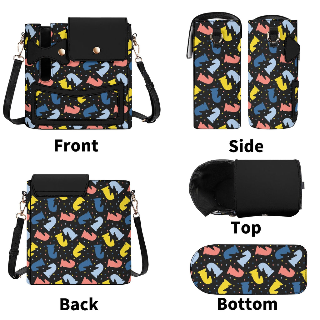 Colourful Chess Crossbody Water Bottle Storage Bag Water Bottle Storage Handbag Chess Printed Offshore