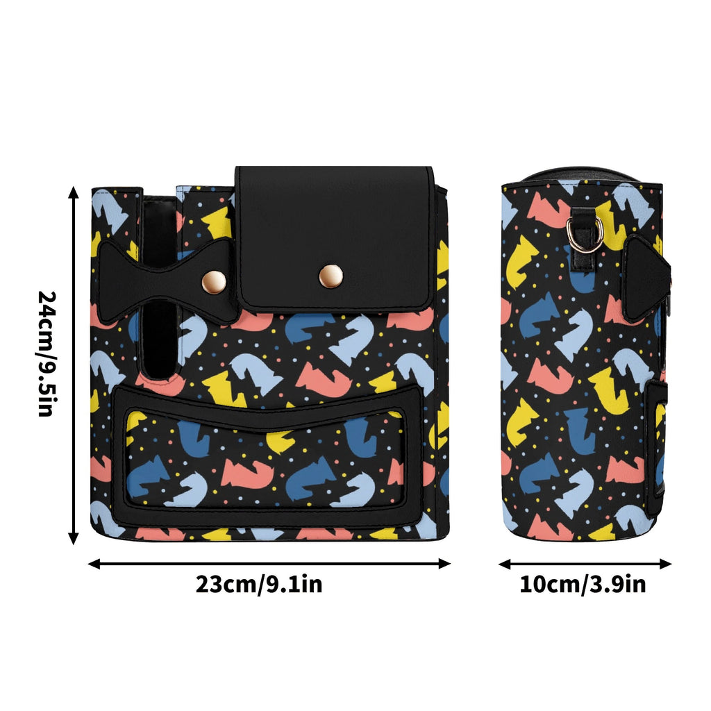 Colourful Chess Crossbody Water Bottle Storage Bag Water Bottle Storage Handbag Chess Printed Offshore