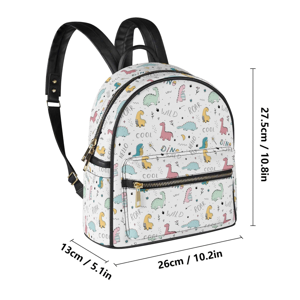 Quirky Dinosaurs Casual PU Leather Backpack Casual PU Leather Backpack Printed Offshore