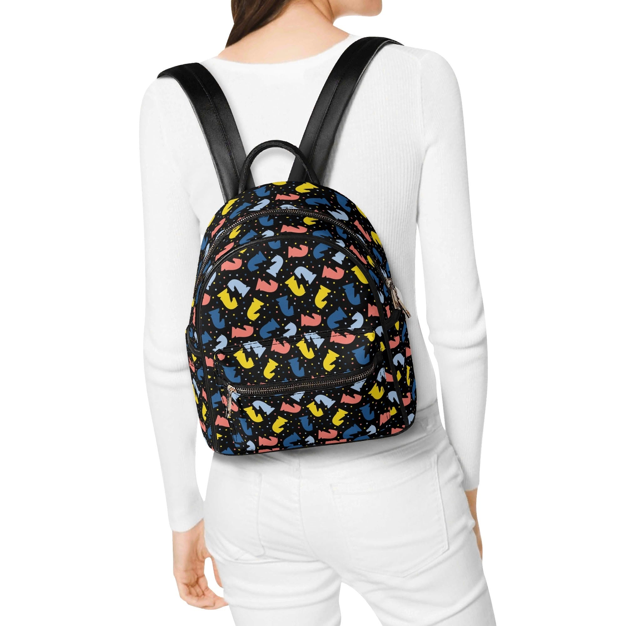 Colourful Chess Casual PU Leather Backpack Default Title Casual PU Leather Backpack Printed Offshore