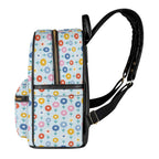 Abstract Cute Flowers Casual PU Leather Backpack Casual PU Leather Backpack Printed Offshore