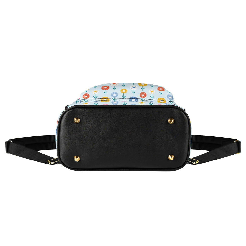 Abstract Cute Flowers Casual PU Leather Backpack Casual PU Leather Backpack Printed Offshore